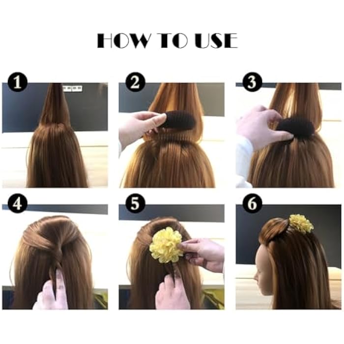 VANTOBEST 2Pcs Sponge Hair Pad Charming Bump It Up Volume Inserts Comb Base Bun Maker Do Beehive Hair Styler Insert Tool for Women Girl (Brown) - Image 3